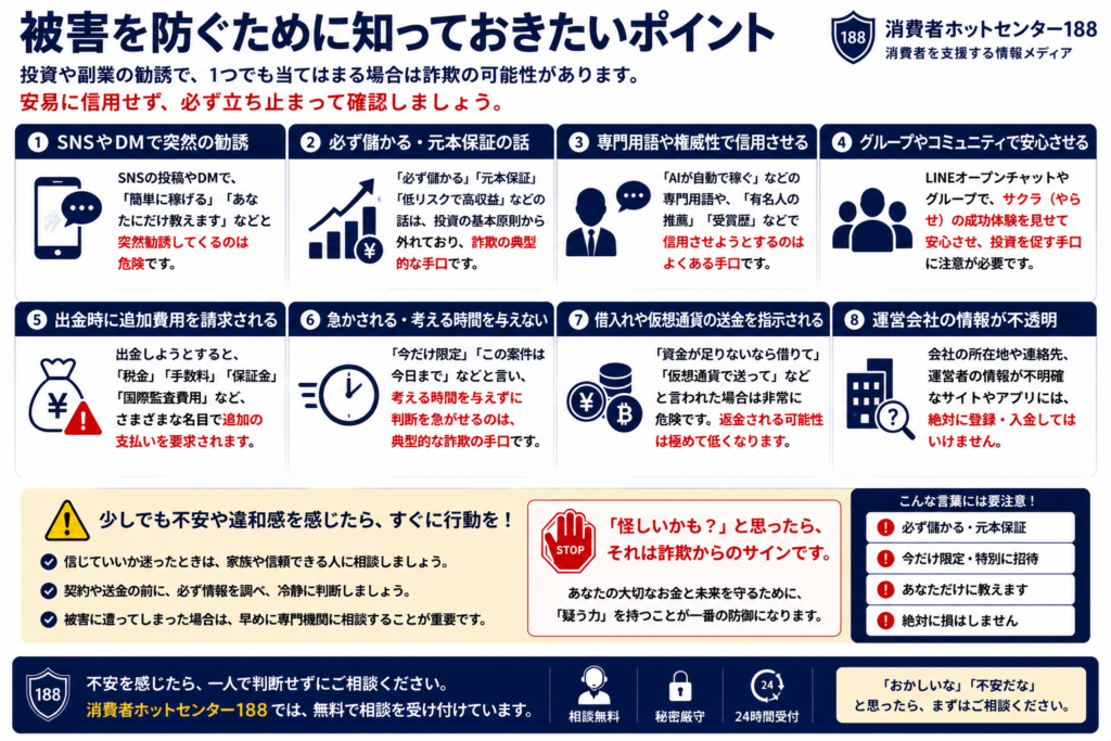 SNS投資詐欺・副業詐欺の被害を防ぐために知っておきたいポイント