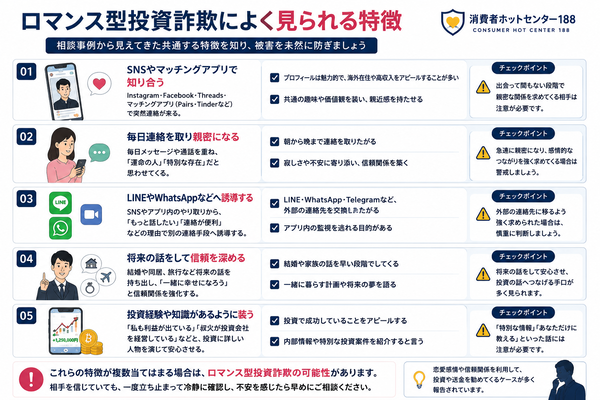 ロマンス型投資詐欺の特徴を解説|SNS・マッチングアプリからLINEへ誘導し、恋愛感情を利用して暗号資産投資へ勧誘する手口