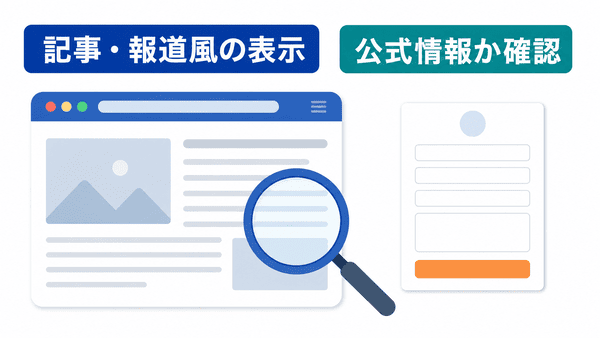 金融サービスサイトの表示内容を確認するイメージ図
